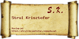 Strul Krisztofer névjegykártya